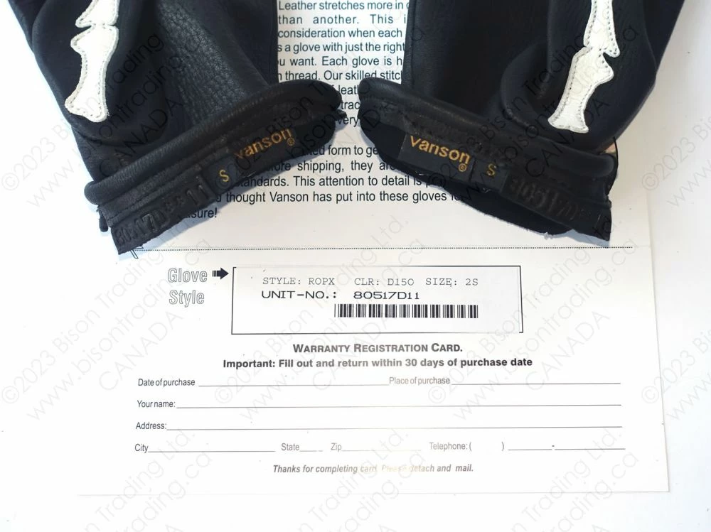 VANSON LEATHERS BONES ROPER GLOVE Model ROPX D150 9 VANSON LEATHERS BONES ROPER GLOVE Model ROPX D150 - Image 7