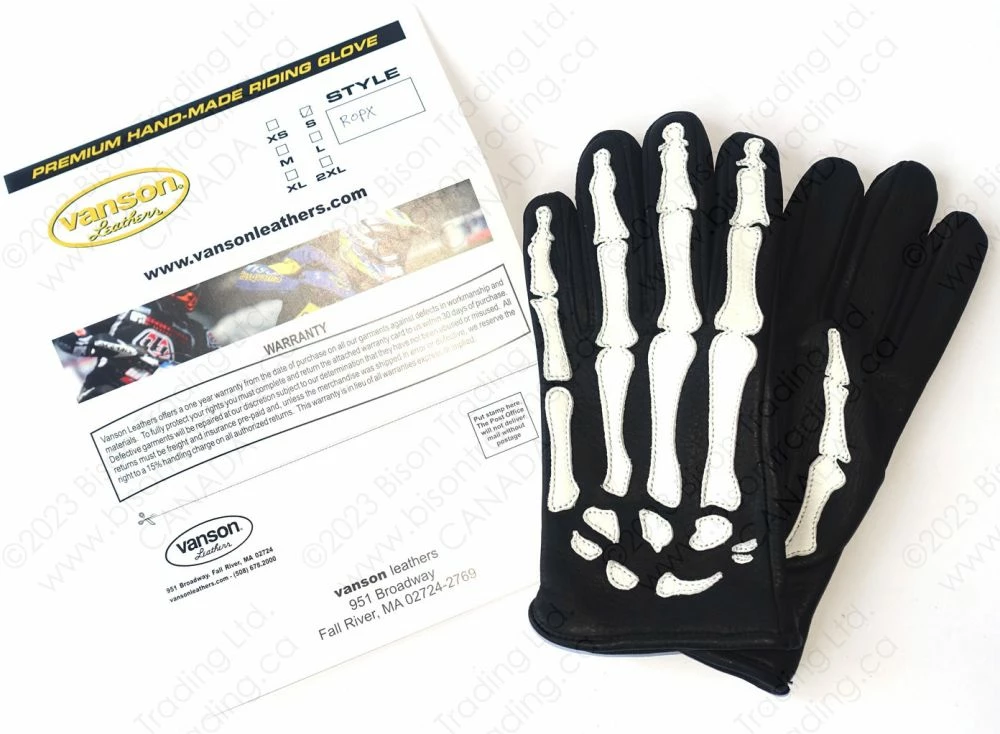 VANSON LEATHERS BONES ROPER GLOVE Model ROPX D150 5 VANSON LEATHERS BONES ROPER GLOVE Model ROPX D150 - Image 3