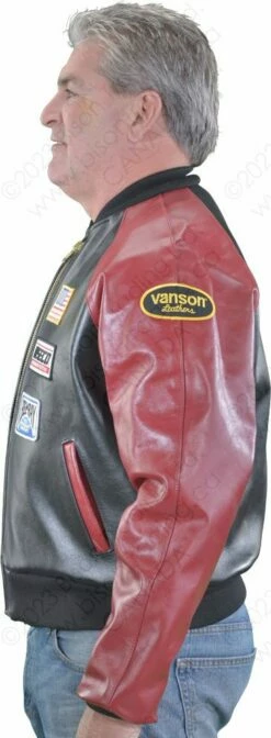 VANSON LEATHERS RACE TEAM JACKET Model TJP BLK -Bison Trading Shop vanson tjp 3 1