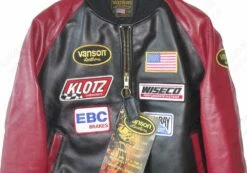 VANSON LEATHERS RACE TEAM JACKET Model TJP BLK -Bison Trading Shop vanson tjp 44 18 1