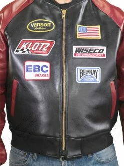 VANSON LEATHERS RACE TEAM JACKET Model TJP BLK -Bison Trading Shop vanson tjp 4 1