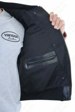 VANSON LEATHERS RACE TEAM JACKET Model TJP BLK -Bison Trading Shop vanson tjp 6 1
